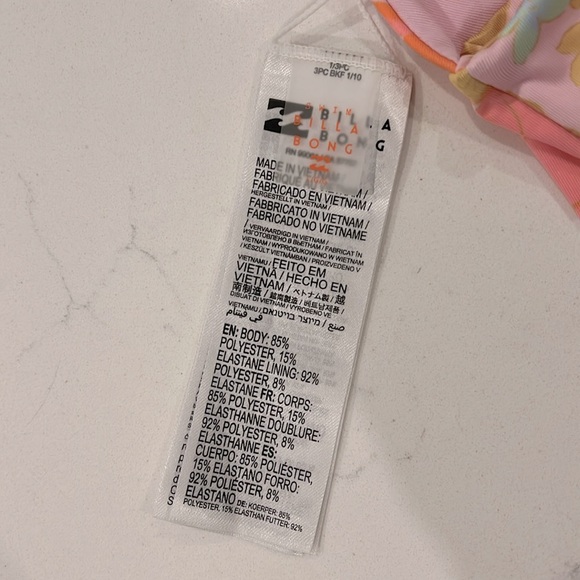 NWT Billabong Bikini Set - Size L - Floral Pink - Picture 8 of 10